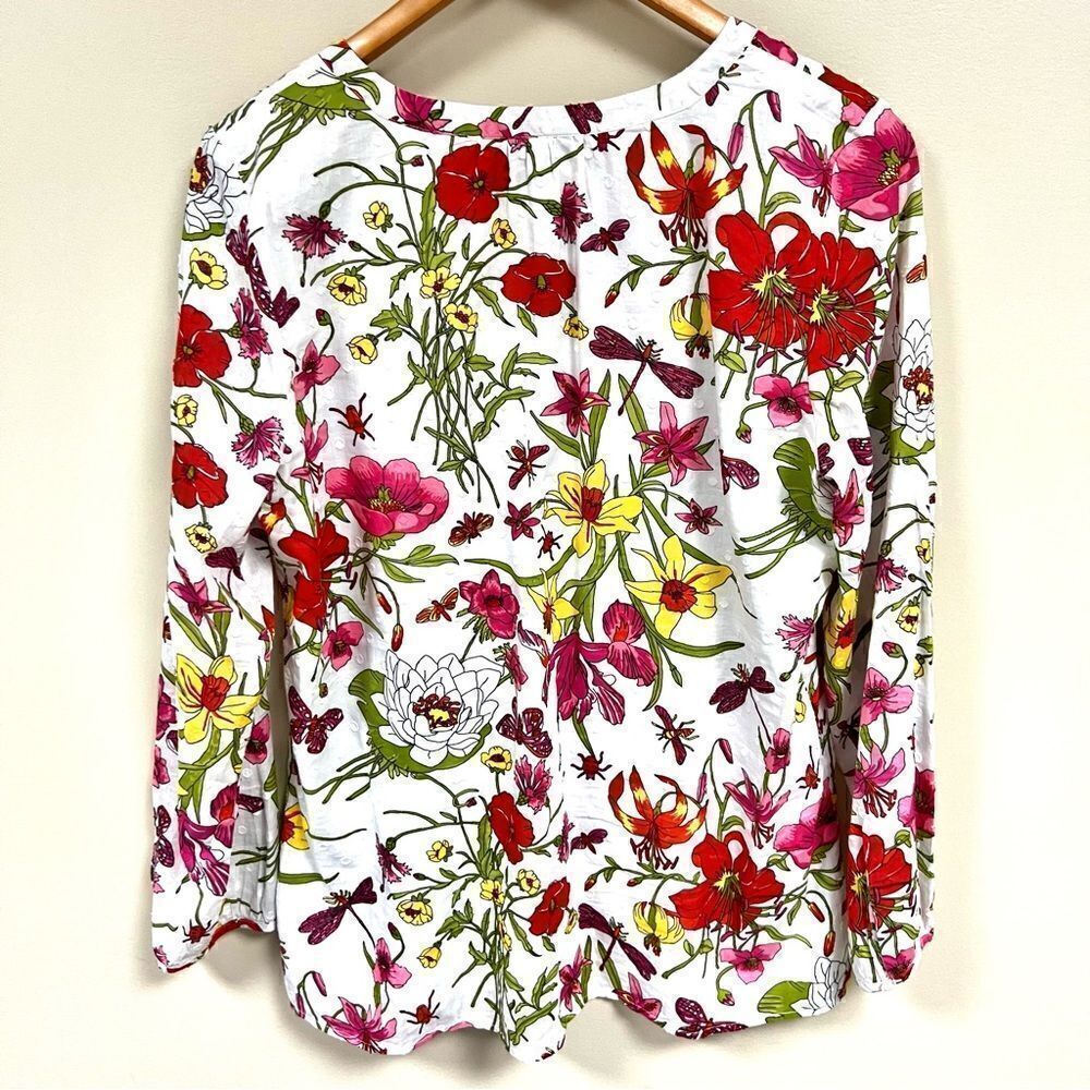 Talbots flowered cotton lightweight top   Size L/P - Picture 4 of 8